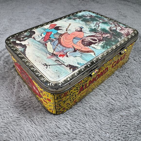 Other - Vintage Ming Kung Cake Hung To Yuen Co Hong Kong Collector Tin 1980s Almond Cake